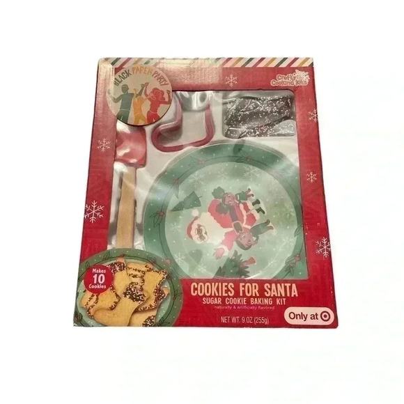 Black Paper Party Cookies For Santa Sugar Cookie Baking Kit. 9 oz New - Picture 1 of 3